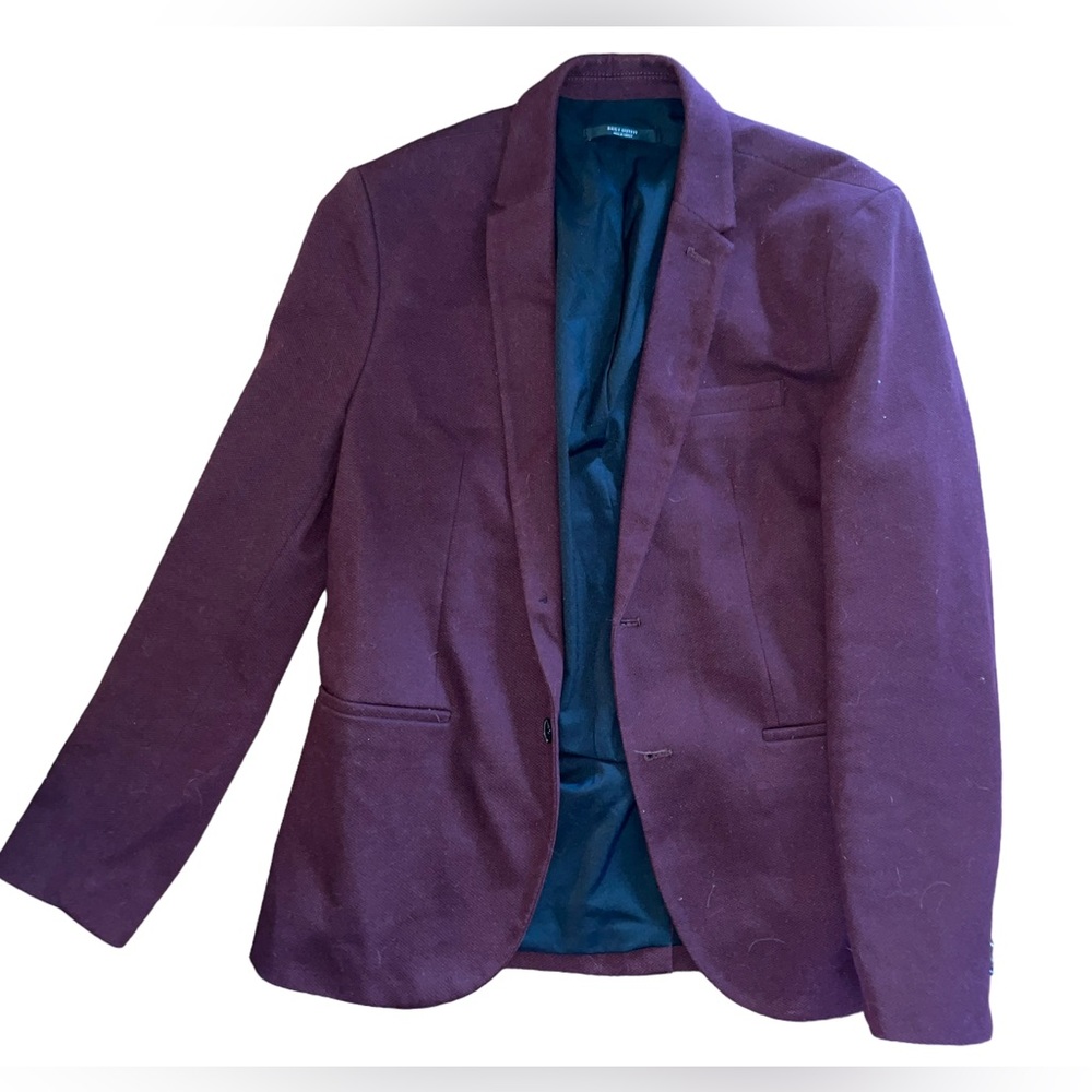 Zara The Daily Outfit Blazer Women’s Maroon Sz Large Classic Button Front EUC